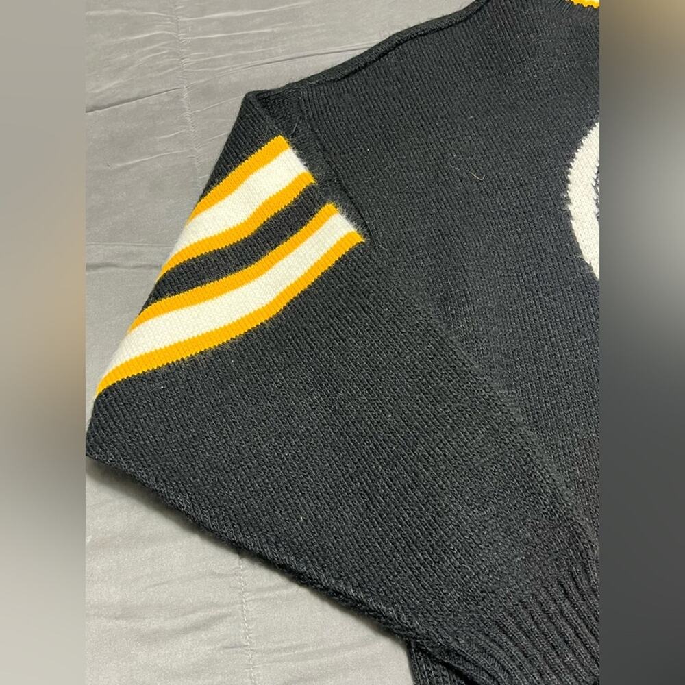 Vintage Pittsburgh Steelers Sweater Men's Large Black Knit Barrel II Acrylic USA - Picture 6 of 10